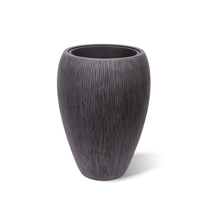Samoa Vase grau-schwarz